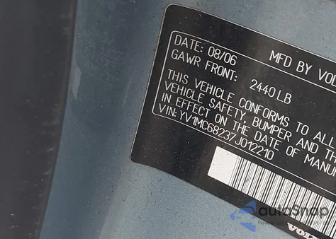 2007 Volvo C70 T5 from USA, damaged, VIN YV1MC68237J012210